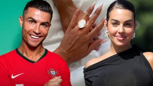 Cristiano Ronaldo face o propunere de căsătorie Georginei Rodriguez cu un inel de logodnă cu diamant enorm.