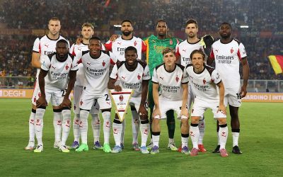 Milan players pre Lecce