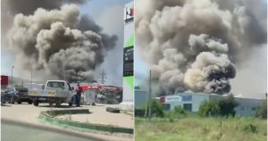 Iașiul sub amenințarea unei explozii: foc mare în imediata apropiere a unei stații de benzină, avertizare prin RO-Alert