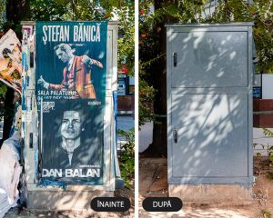 Bujduveanu ia atitudine: Capăt de drum pentru afișele lipite ilegal în București, de la stațiile STB la străzi