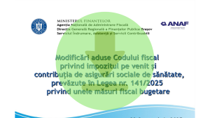 ANAF prezintă noutățile din Codul Fiscal.