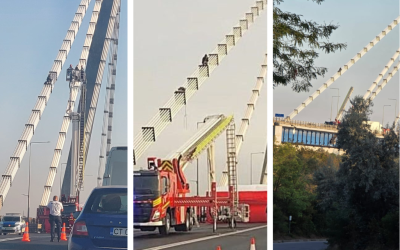 UPDATE | După mai multe ore de negocieri, individul cățărat pe podul Agigea a coborât în siguranță - Știri Constanța - Radio Constanța