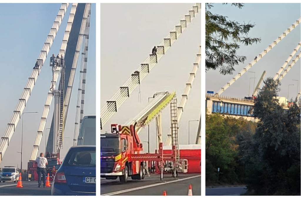 UPDATE | După mai multe ore de negocieri, individul cățărat pe podul Agigea a coborât în siguranță - Știri Constanța - Radio Constanța