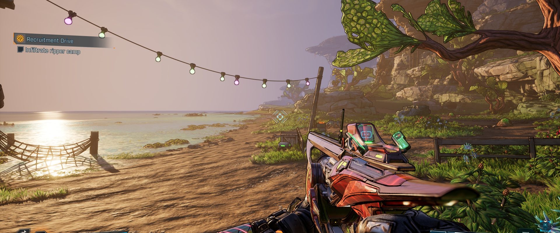 A screenshot of the PC version of Borderlands 4, taken at 4K using the Badass quality preset, and using Nvidia DLAA.