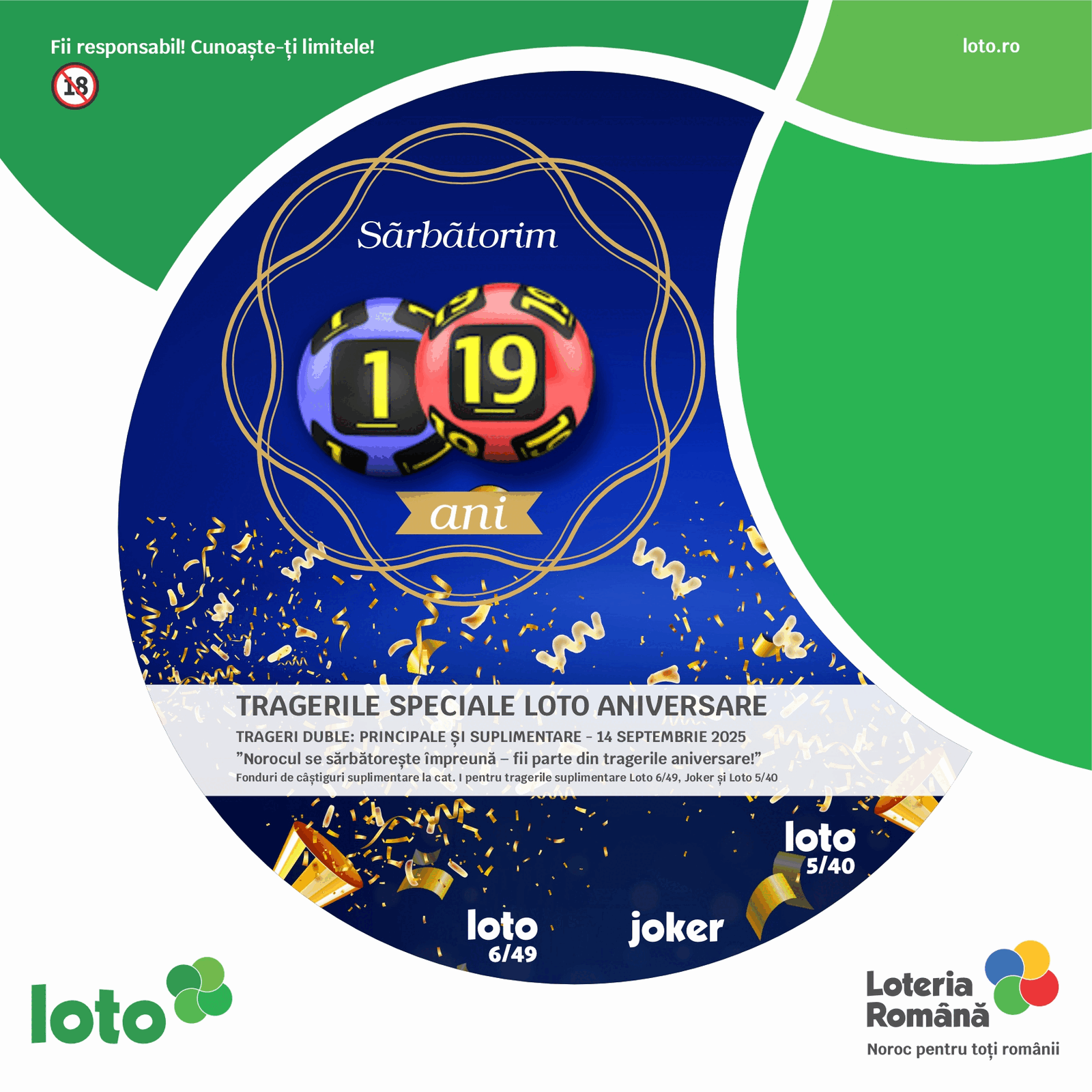 Trageri speciale aniversare la Loto