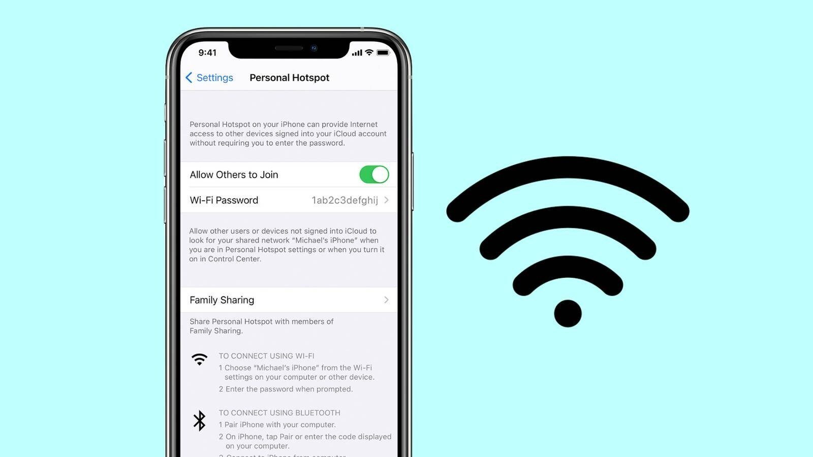 Setează limitări pentru partajare și folosește hotspotul iPhone în siguranță