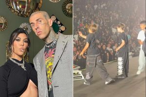 Kourtney Kardashian arată momentul de rockstar al fiului la concertul lui Travis Barker