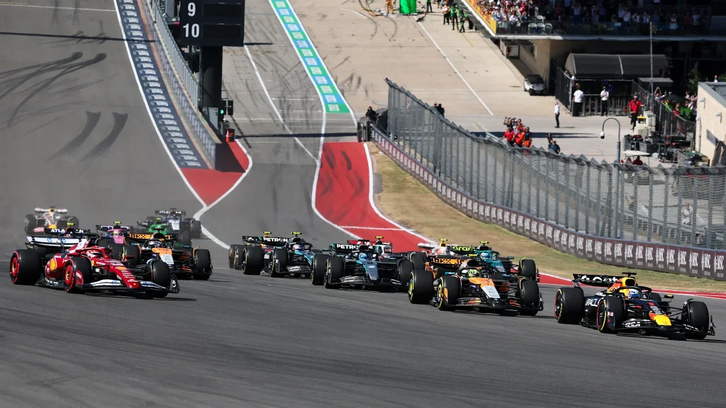 AUSTIN, TEXAS - OCTOBER 19: Second placed Lando Norris of Great Britain and McLaren in the Drivers