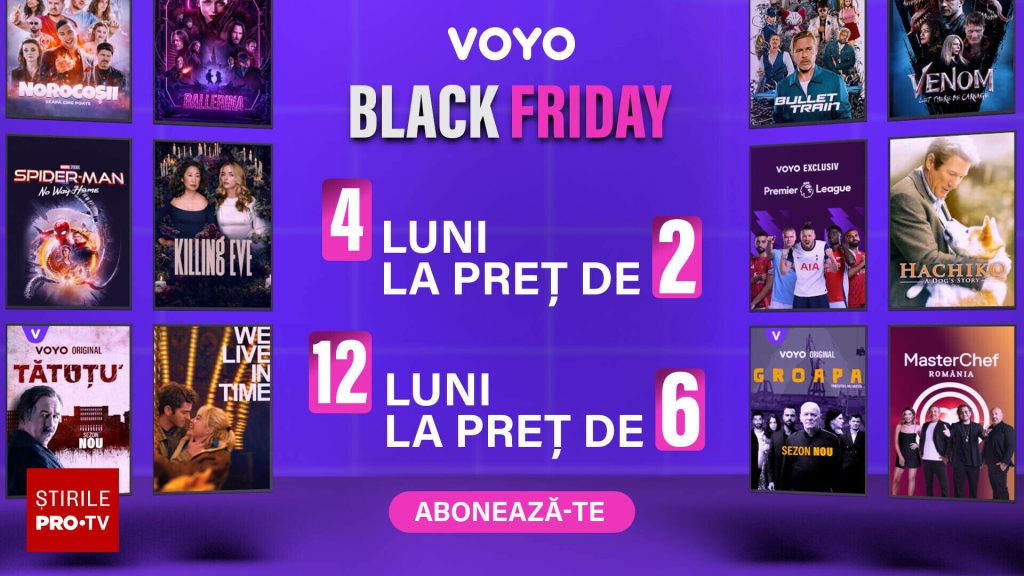 Black Friday aduce reduceri spectaculoase pe VOYO: divertisment nelimitat la jumătate de preț