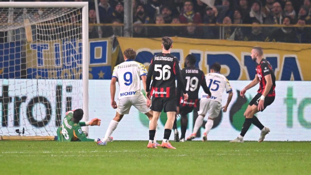 Parma-Milan 2-2: gol di Saelemaekers, Leao, Bernabè e Delprato