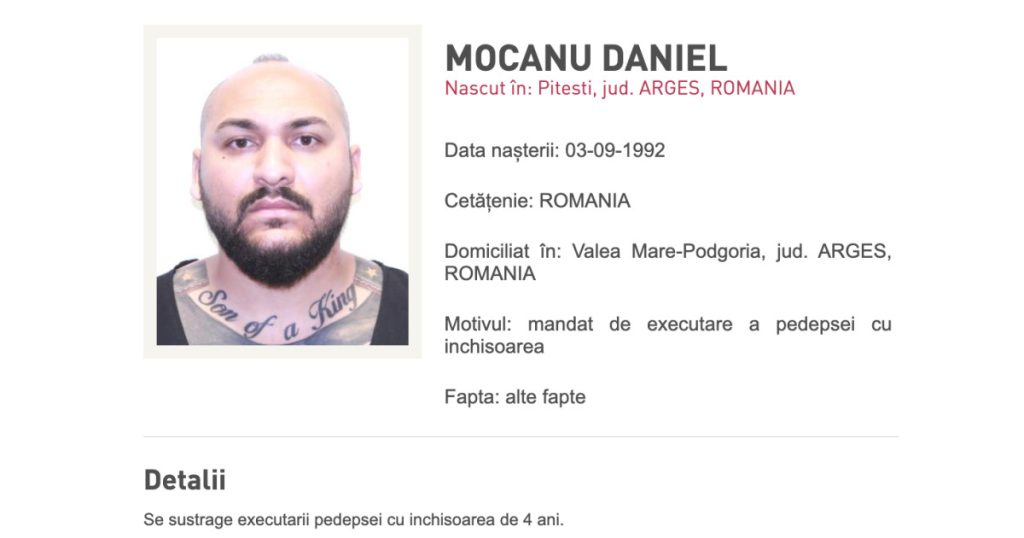 Dani Mocanu, de negăsit după ce a fost condamnat la patru ani de închisoare. Poliția l-a dat în urmărire