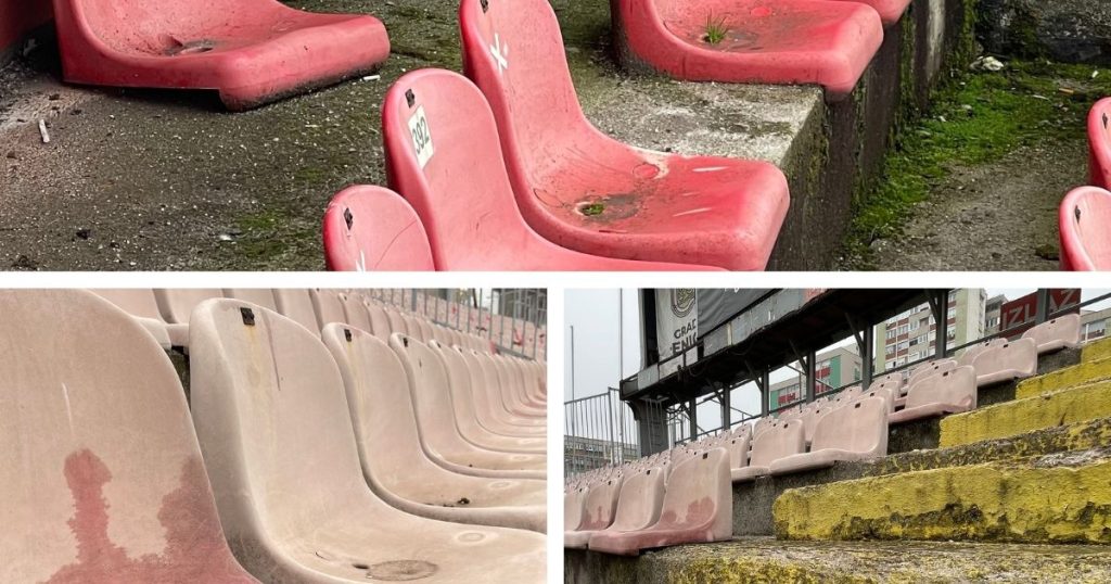 Decor horror la Zenica. GOLAZO.ro a intrat pe stadionul care va găzdui Bosnia - România: tribune vechi și ruginite, plante crescute pe trepte | FOTO+VIDEO