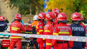 Bloc din Focșani a luat foc după o explozie; echipaje ISU au intervenit rapid