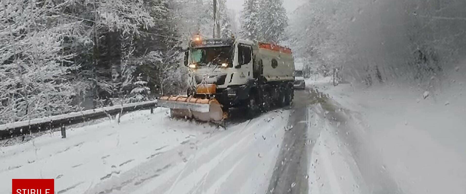 Ninge viscolit în munți: DRDP Craiova intervine cu utilaje, Oltenia sub cod galben de ninsori și vânt | Video
