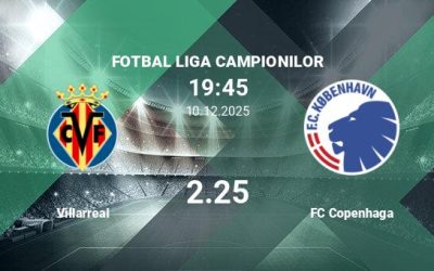Villarreal vs FC Copenhaga, Ponturi Pariuri Fotbal Liga C...