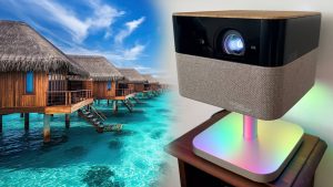 Epson EF-72: Proiector 4K portabil, smart, cu sunet Bose, Google TV, finisaj stejar, garanție 5 ani