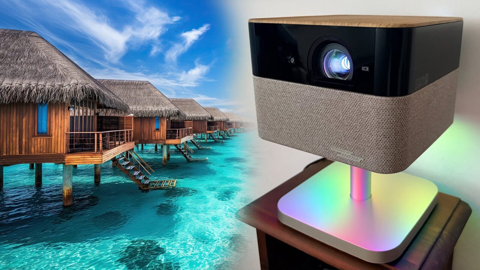 Epson EF-72: Proiector 4K portabil, smart, cu sunet Bose, Google TV, finisaj stejar, garanție 5 ani