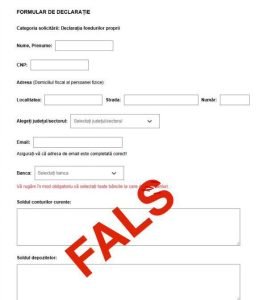 Fraudă online: link fals imită Formularul Unic de Contact al ANAF