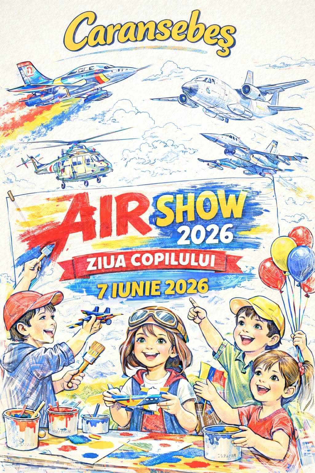 Copiii, la concursul de desen: Zbor cu piloții Aeroclubului României, premiu unic!