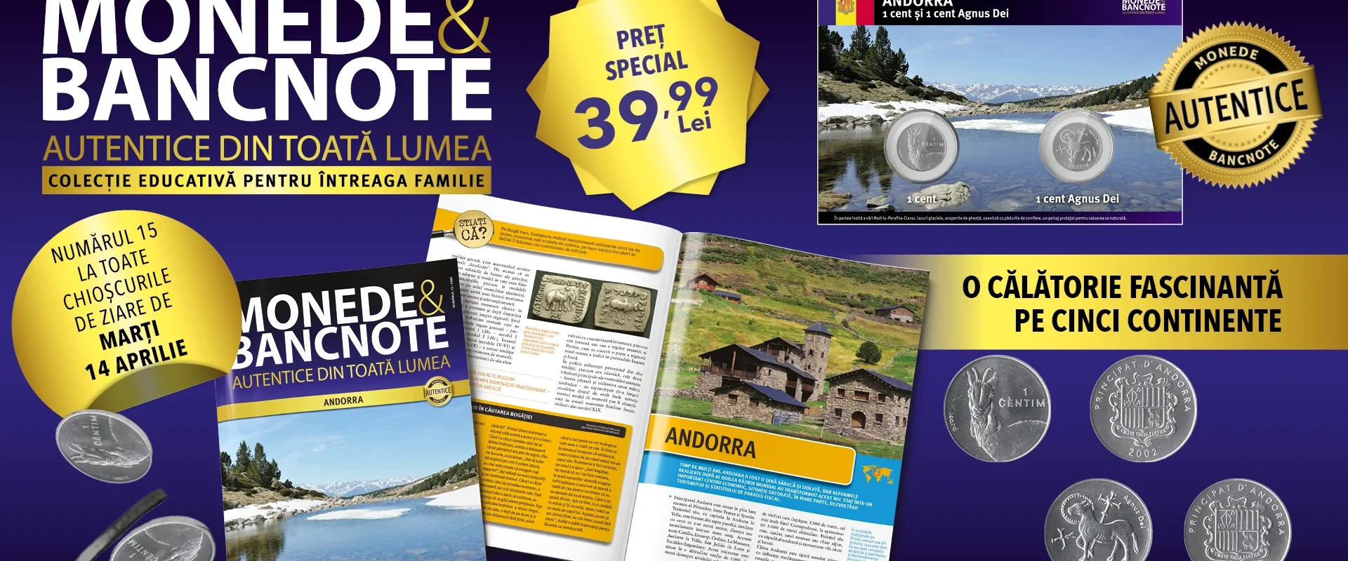 Andorra pe monede: Colecția de numismatică ajunge la chioșcuri marți!