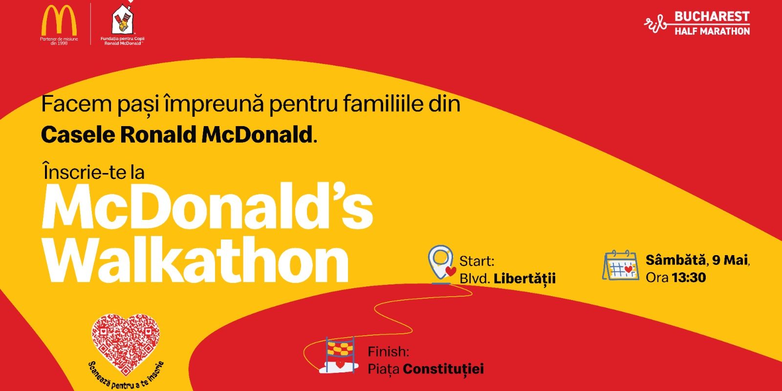 McDonald’s dă startul unei curse caritabile de 1 km la București Half Marathon