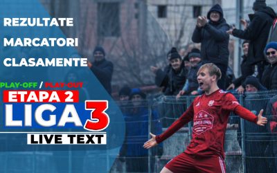 Rezultatele meciuri etapa 2 play-off și play-out Liga 3, 2025-2026
