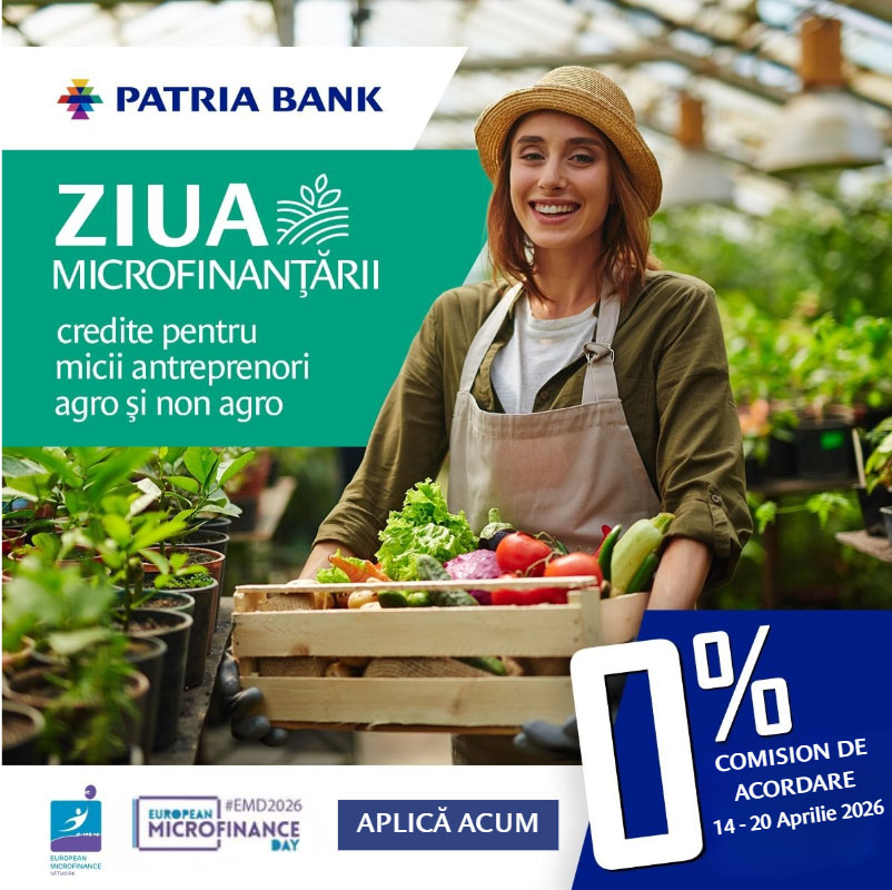 Patria Bank și Patria Credit, cadou de Ziua Microfinanțării: ZERO comision pentru micii antreprenori!