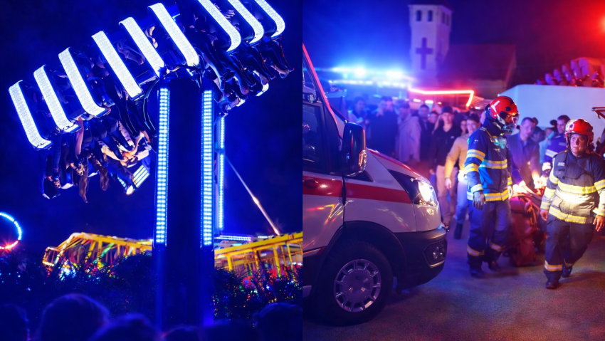 Tineri blocați pe un carusel la Caransebeș timp de 40 de minute. Intervin pompierii