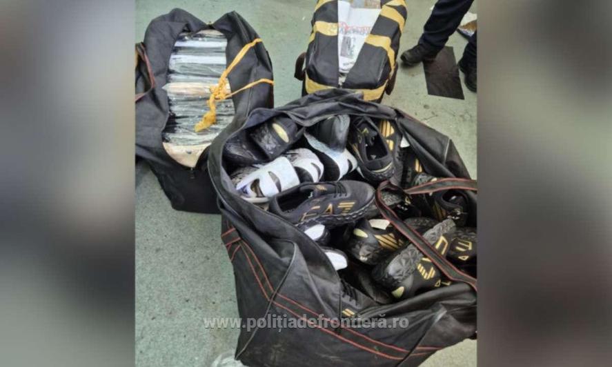 Haine, pantofi și parfumuri contrafăcute de-un milion de lei, confiscate la Giurgiu
