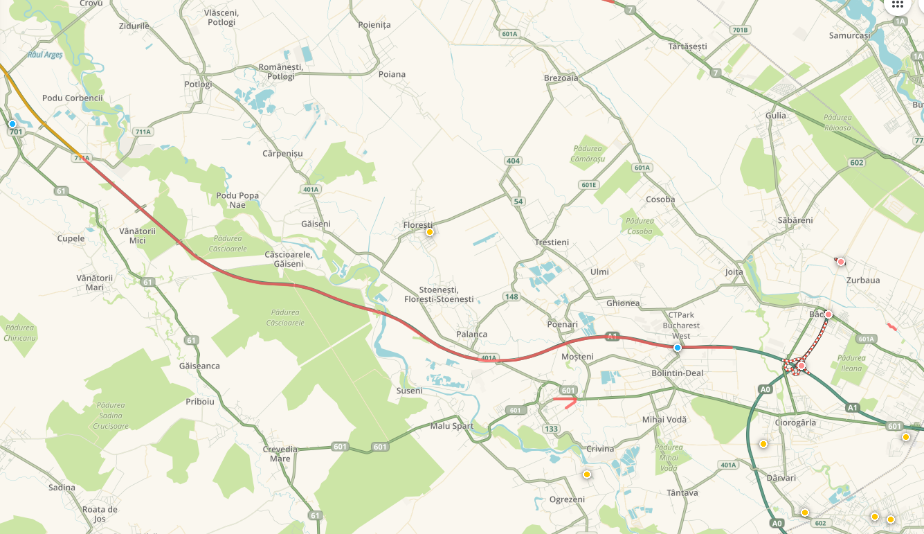 Cozi infernale pe A1: 20 km până în București. Ruta ocolitoare, la liber
