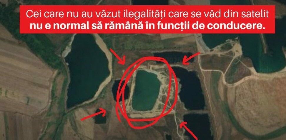 Balastiere ilegale în Olt: Crater de 5 hectare, săpat fără acte în 4 ani
