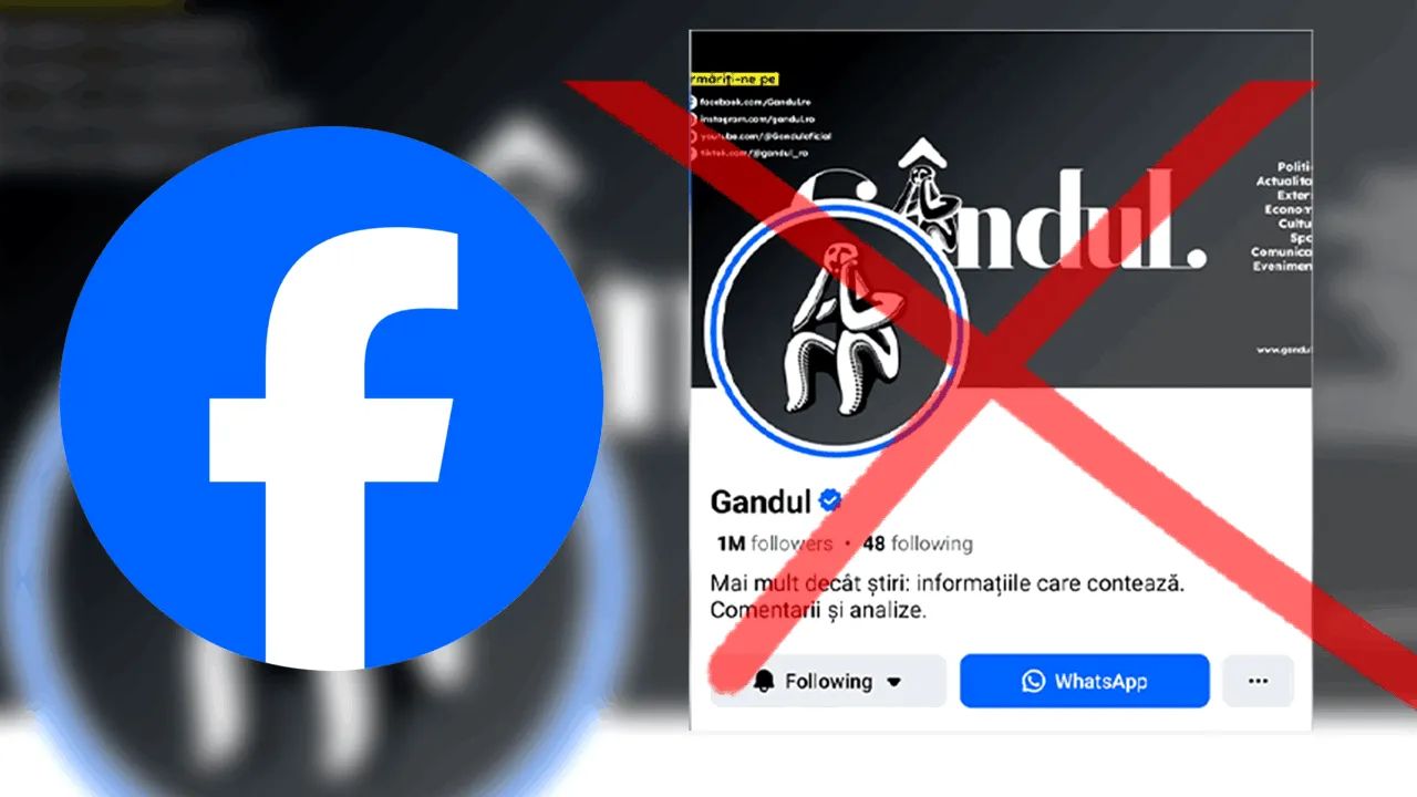 Gândul, victima cenzurii Facebook: Pagina cu un milion de fani, blocată!