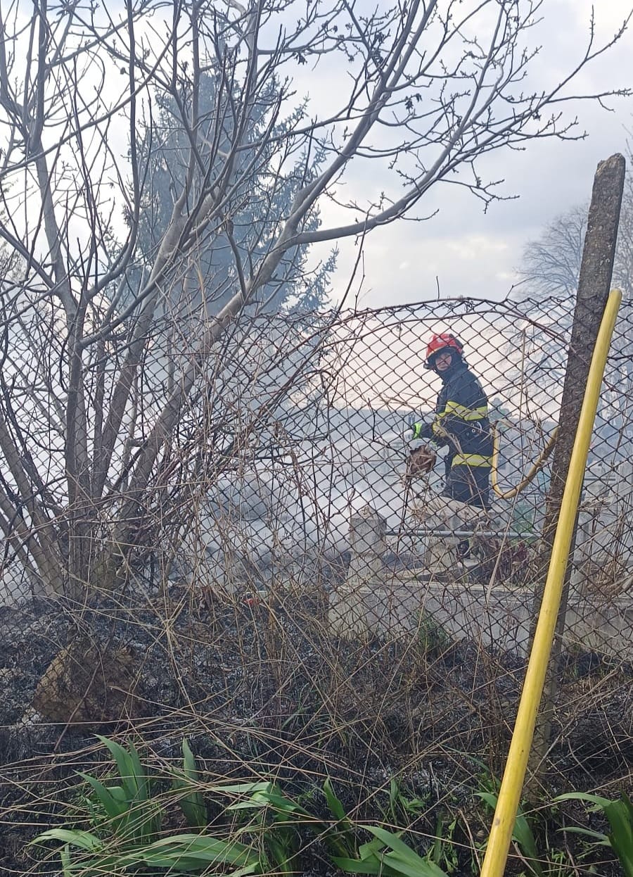 Incendiu devastator într-un cimitir din Botoșani: Lumânarea, cauza
