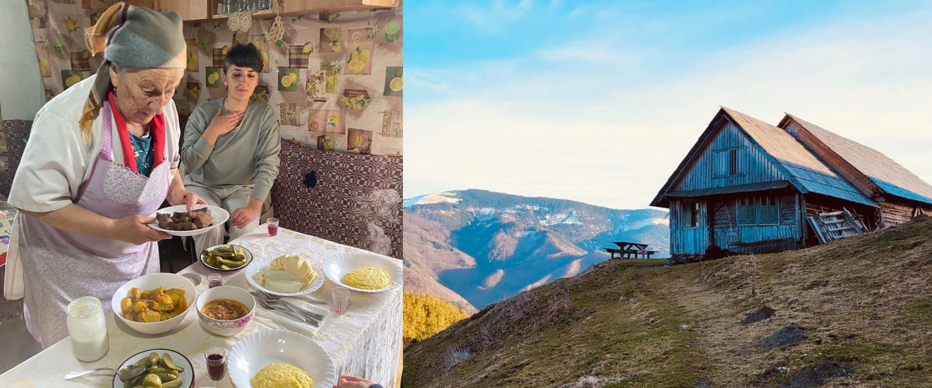 Maria Hoadrea, bunica turis̆tilor din Țara Colibelor, îi așteaptă cu bucate alese