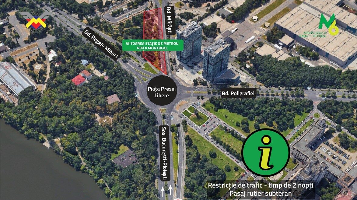 Restricții în Pasajul Piața Presei Libere: Atenție, șoferi din București
