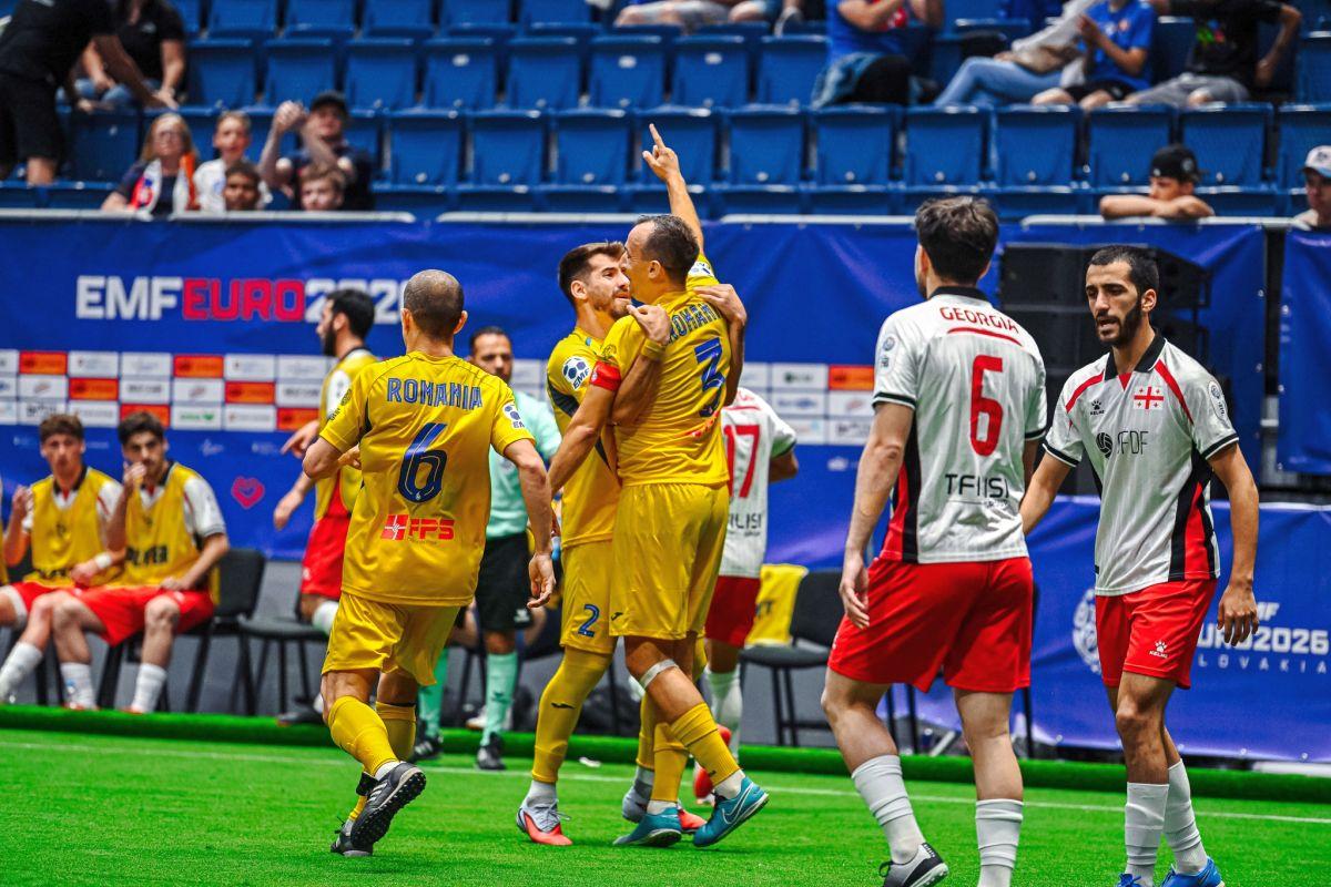 România, victorie spectaculoasă cu Georgia: Locul 1 în grupă la Euro de minifotbal