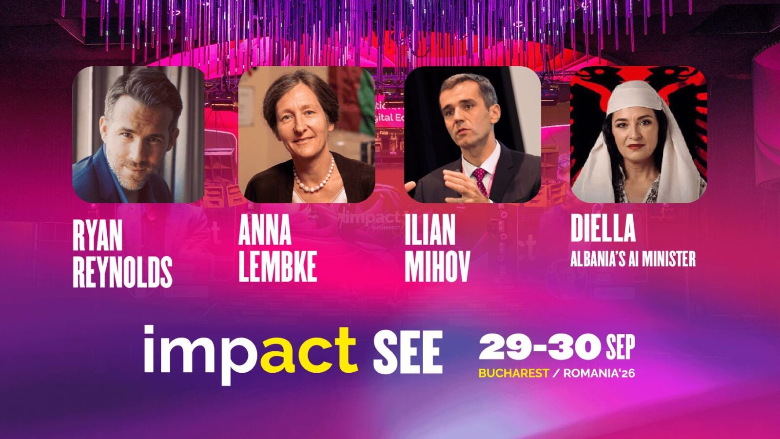 Ryan Reynolds și AI-ul ministru vin la București pentru IMPACT SEE