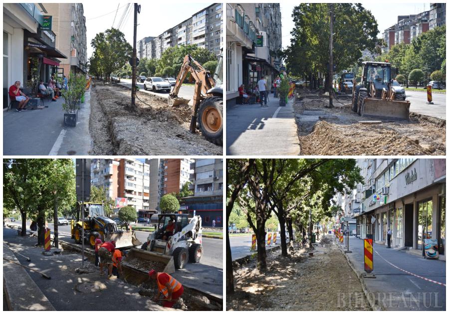 Oradea: Primăria distruge trotuare pe Bulevardul Dacia