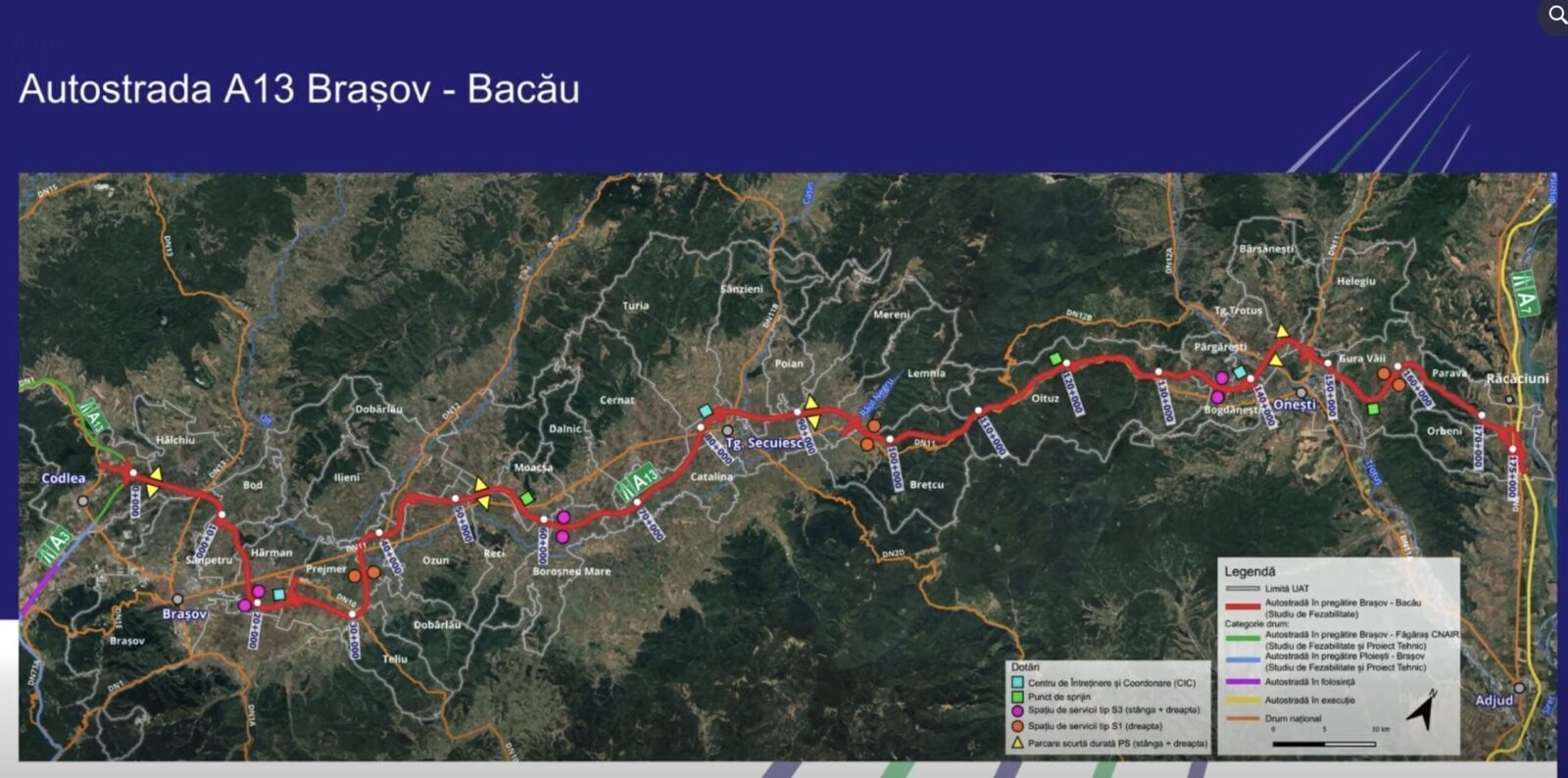 A13 Brașov-Bacău, 174 km de autostradă noi spre Moldova