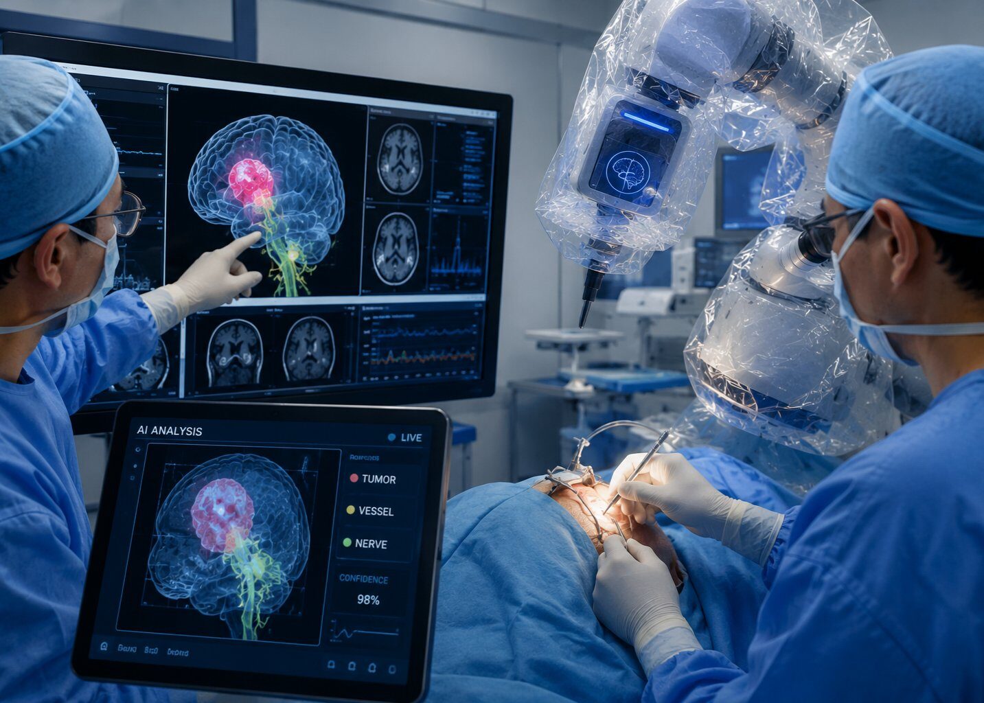 AI salvează vederea: Prima operație pe creier asistată în timp real