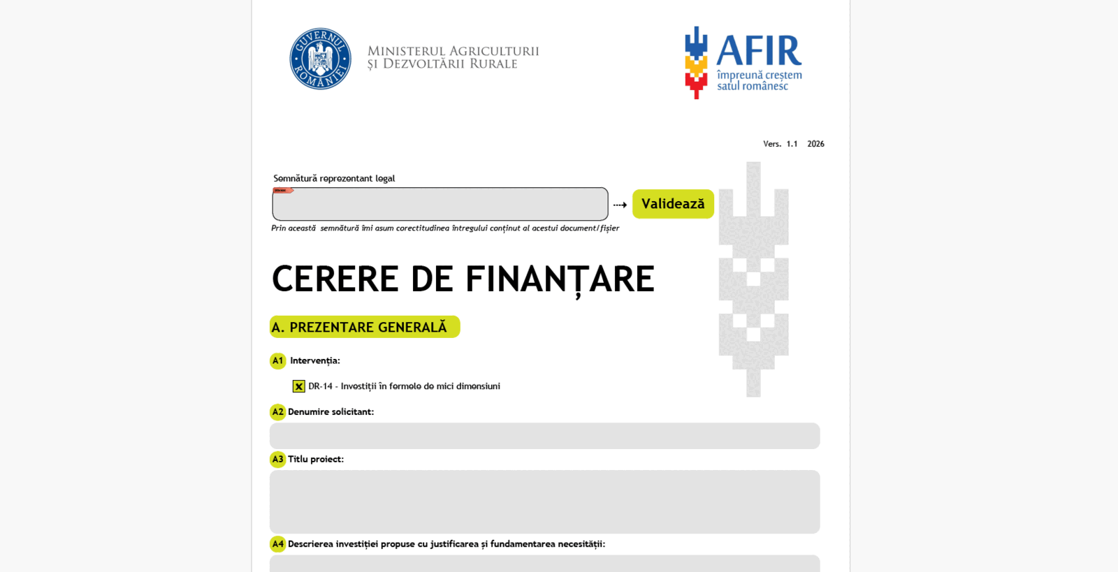 Granturi 50.000 EUR: AFIR corectează cererea pentru fermele mici