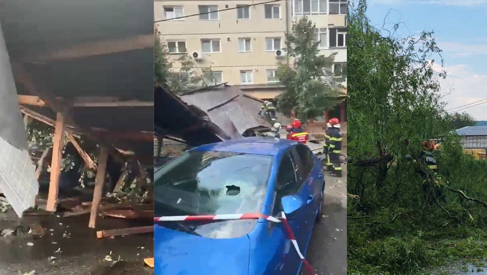 Vijelie în țară: Acoperiș la Sibiu, blocaje în Argeș