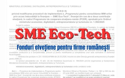 Fonduri Elvețiene: SME Eco-Tech scapă de o barieră pentru microfirme