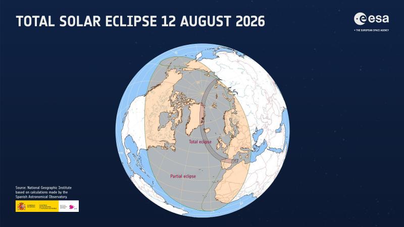 Eclipsa totală ajunge în Europa: ESA transmite live din Spania