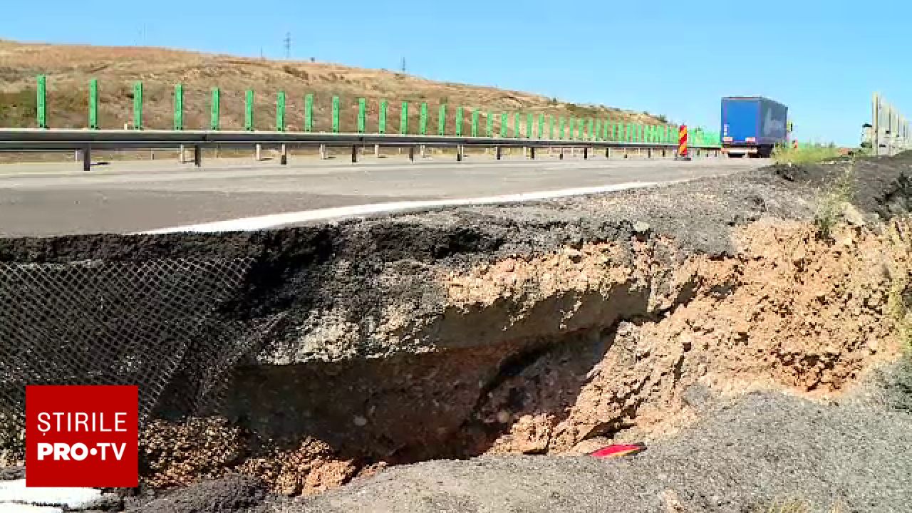 Autostradă: Crăpătură uriașă, imposibil de reparat acum