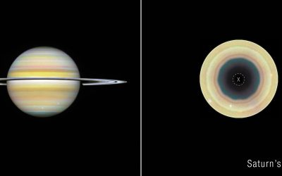 Hubble, mister la Polul Sudic al lui Saturn